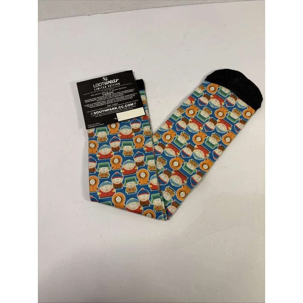 South Park Loot Crate Limited Edition Crew Socks All Over Print Blue Mens New